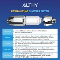 ALTHY Vitamin C Revitalizing Shower Water Filter,ลดคลอรีน,น้ําซับซ้อน,ปรับปรุงผิวแห้งคัน,รังแคผม,กลาก 5