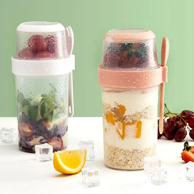 

On The Go Cereal Cup Spill proof Portable Cereal And Milk Container 1070ml Breakfast Container For Yogurt Oatmeal Blueberries
