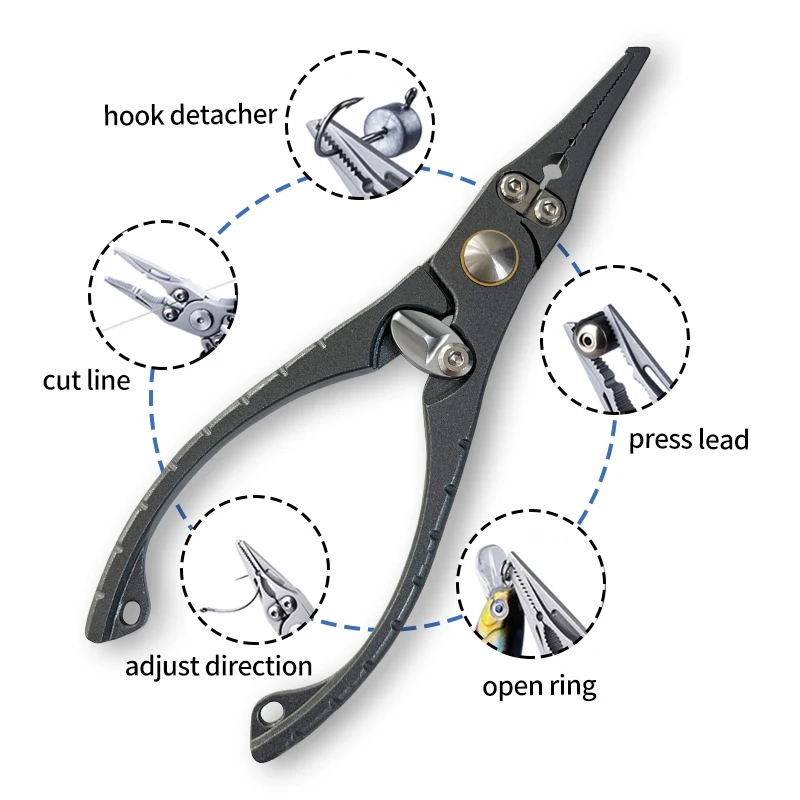 RUKE Fishing Multifunctional Stainless Steel Pliers & Wire Cutter Portable Nipper Tools for fishing , Hiking, Camping & Home Use