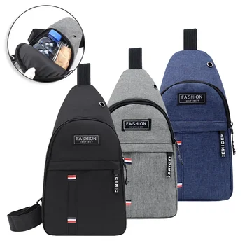 Borsa da petto Borsa a tracolla da uomo Borsa a tracolla multifunzionale semplice Borsa a mano impermeabile Borsa a mano di grande capacità