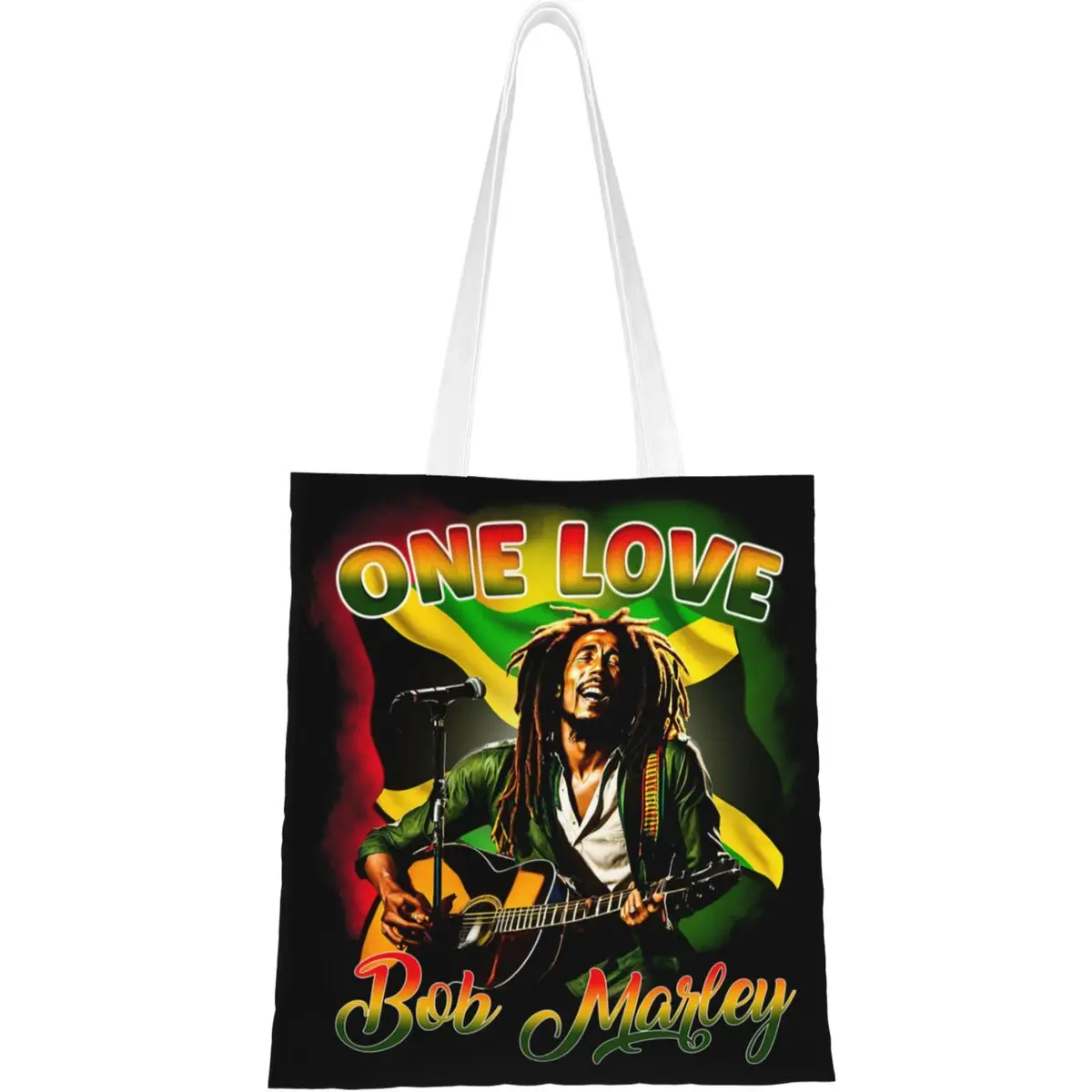 

Reggae Rasta Bob Marley One Love Merch Canvas Tote Bag for Women Simple style Rastafarian Lion of Judah Trend Bags Handbang