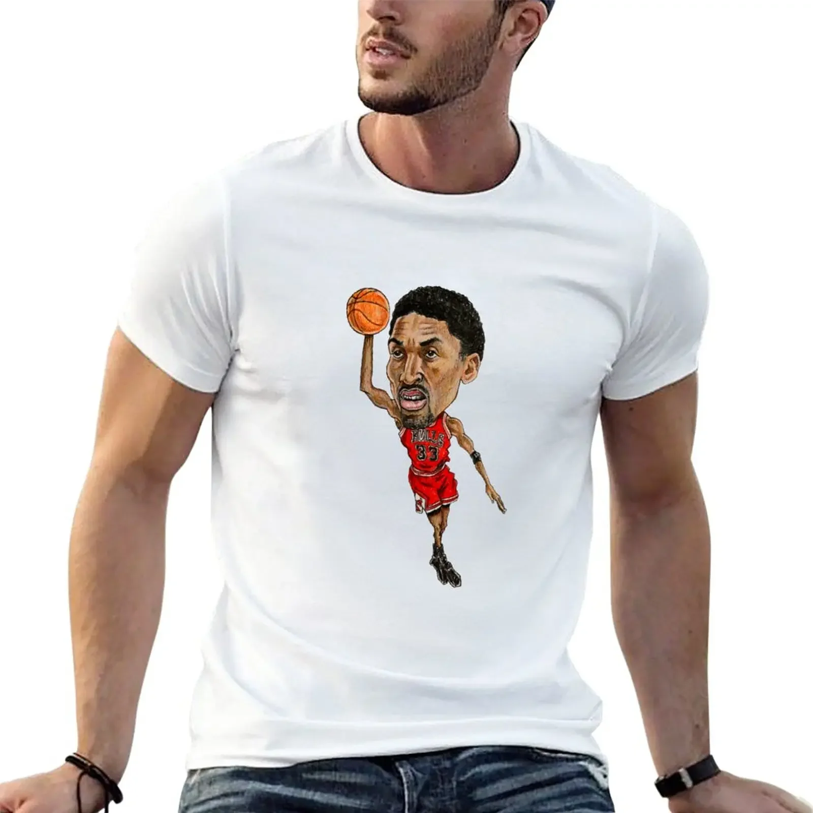 Pipp Caricatura T-Shirt Moda Coreana Manica Corta T-Shirt Uomo Casual Elegante