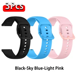 Silicone Sport Bracelet Watch Strap - Universal Fit for 20mm (Black - Blue - L Pink)