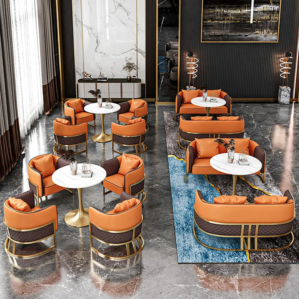 Modern Sofa Combination Office Reception Card Seat Milk Tea Cafe Table and Chair Commercial Furniture