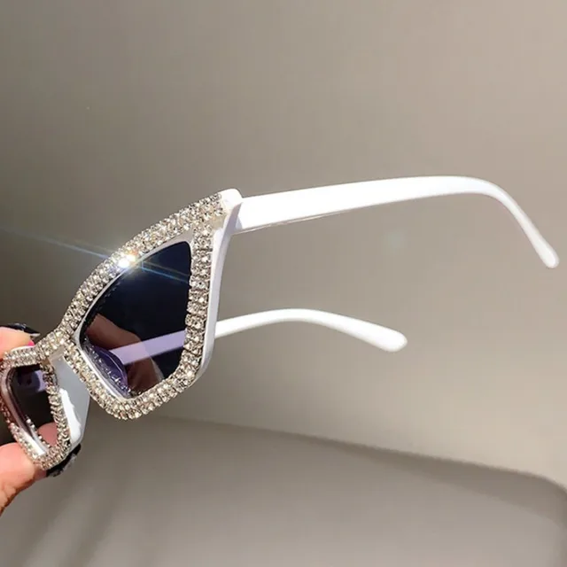 KLASSNUM Vintage oeil de chat strass lunettes de soleil femme mode décor fête nuances avec marque Design dame lunettes de soleil Oculos 1