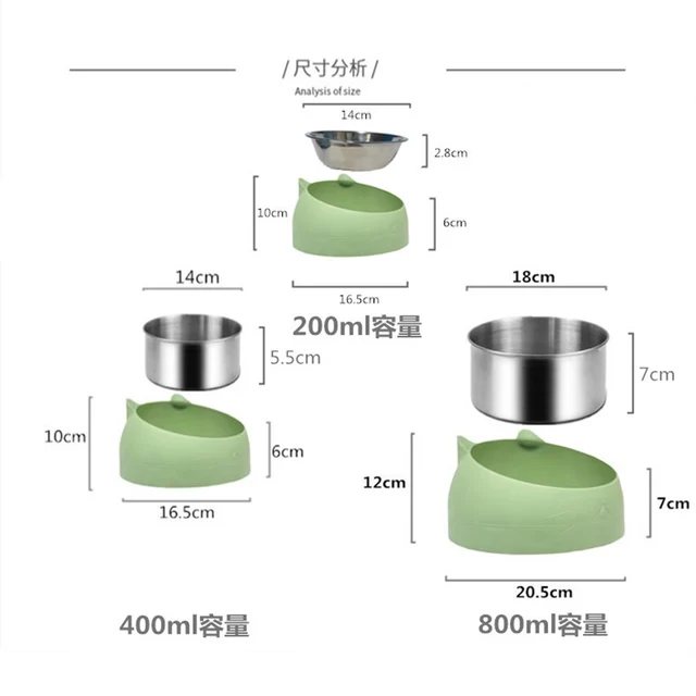 Eco-Friendly1PC Stainless Steel Cat Bowl, 15° Inclined Pet Food Dish with Non-Slip Base, Anti-Choke Feeder for Cats/Kittens/Dogs 6