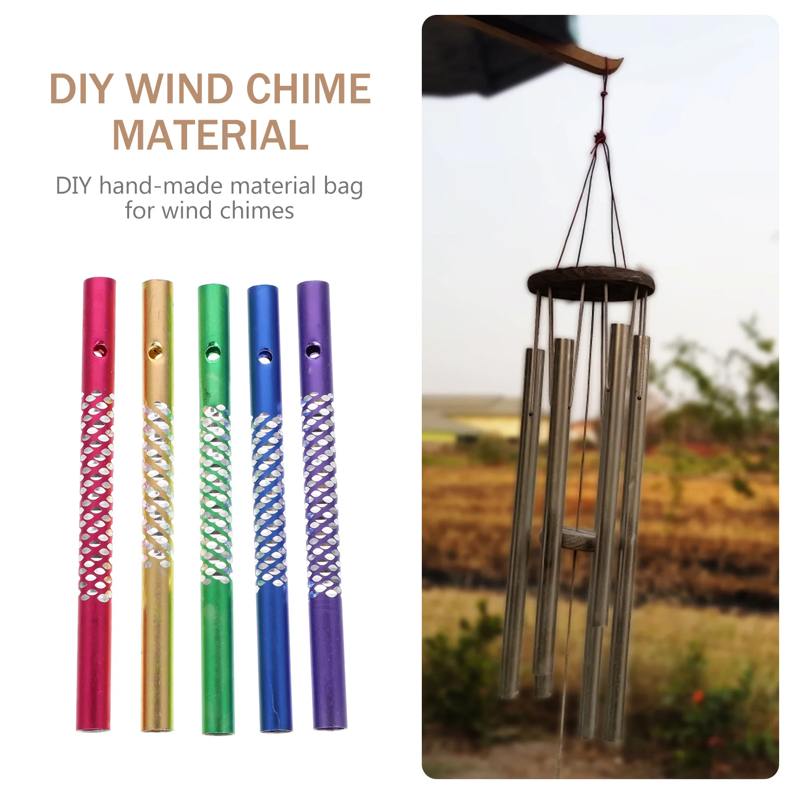50 Pcs DIY Wind Kit Material Replacement Aluminum Metal Tube Supplies Cardinal Wind Chimes Aluminum Wind Wind 3