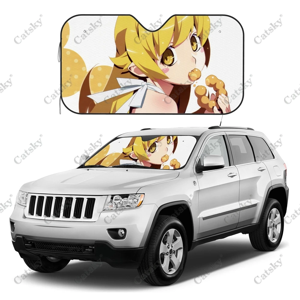 

Oshino Shinobu Anime Car Windshield UV-proof Sunvisor,Car Windshield Sunshade Protect,Universal Car Accessories Window Sunshade