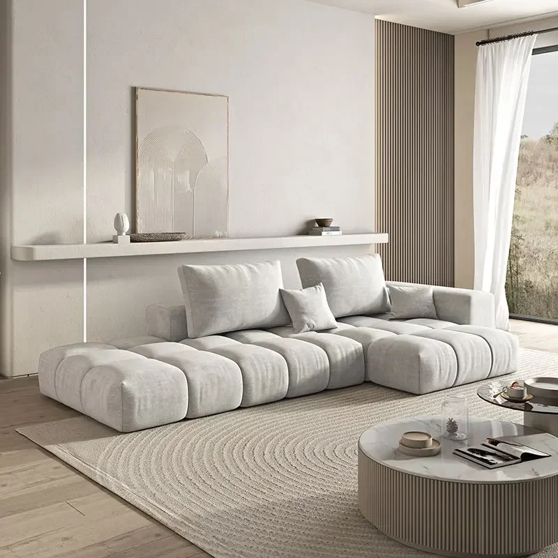 

Luxury Mordern Fabric Sofa for Living Room Apartment Flannel Material Sofa Bed Seater Sofa Customzied Color modular creative