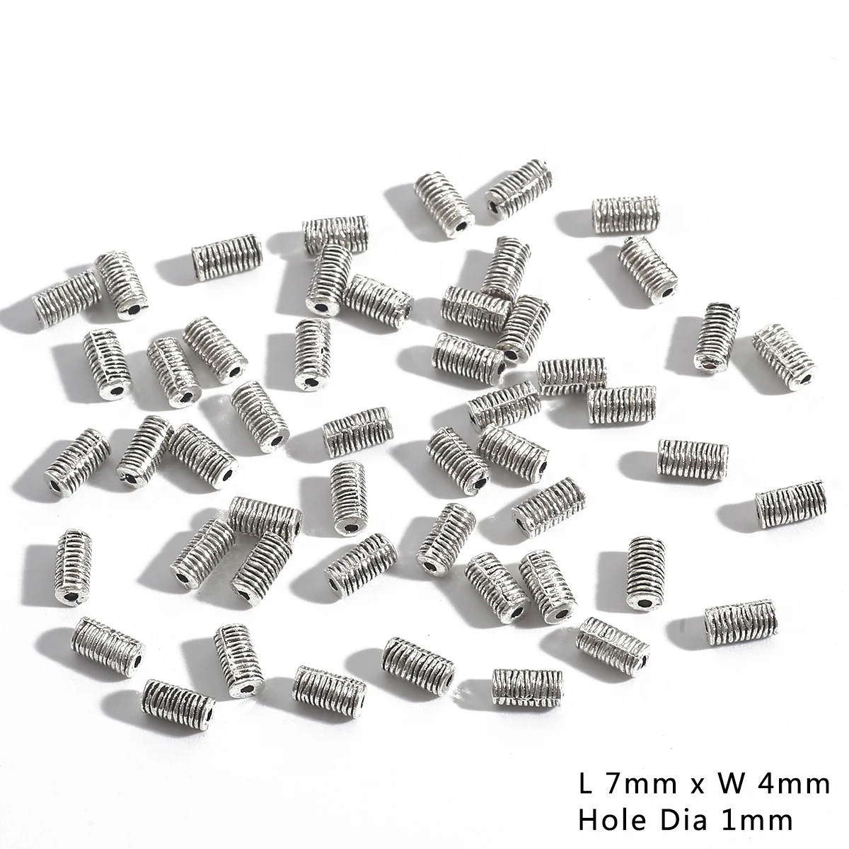 Set of 50/100 Vintage Silver-Tone Alloy Beads and Charms