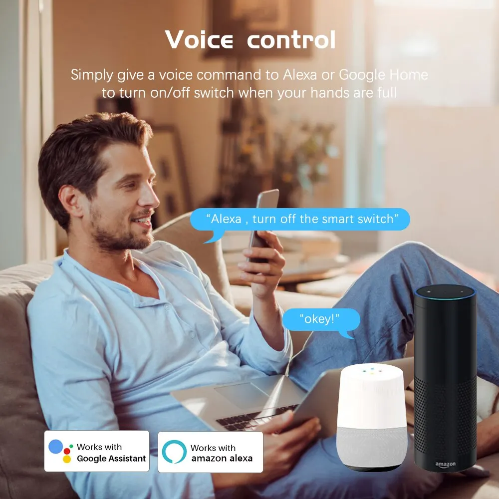 Wifi Smart Switch Mini 16A DIY Light Switches 2 Way Wireless Smart Home With Tuya Life App Alexa Google Home