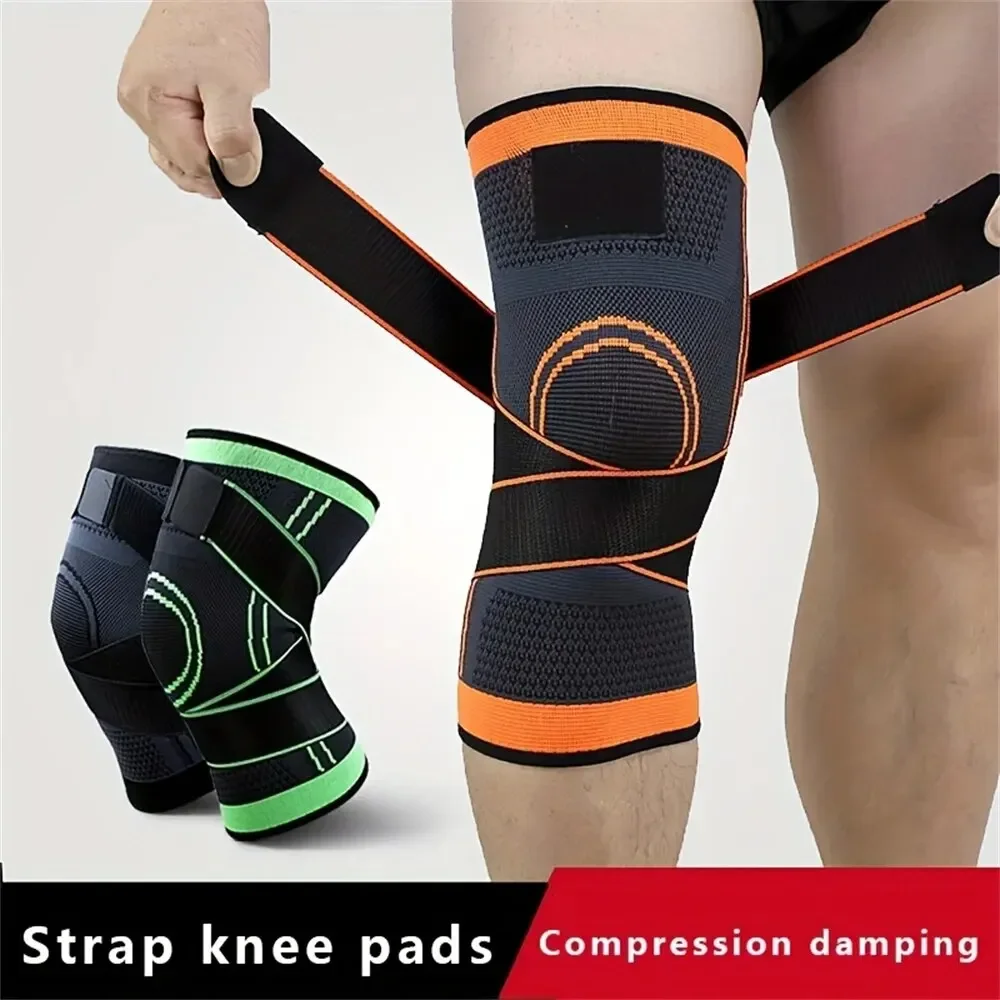 1PC Sports Knee Pad Men Pressurized Elastic Knee Pad Support Fitness Gear Basketball Volleyball Brace Tennis Cycling Protector knee pad knee support knee support sleeve knee brace knee wraps