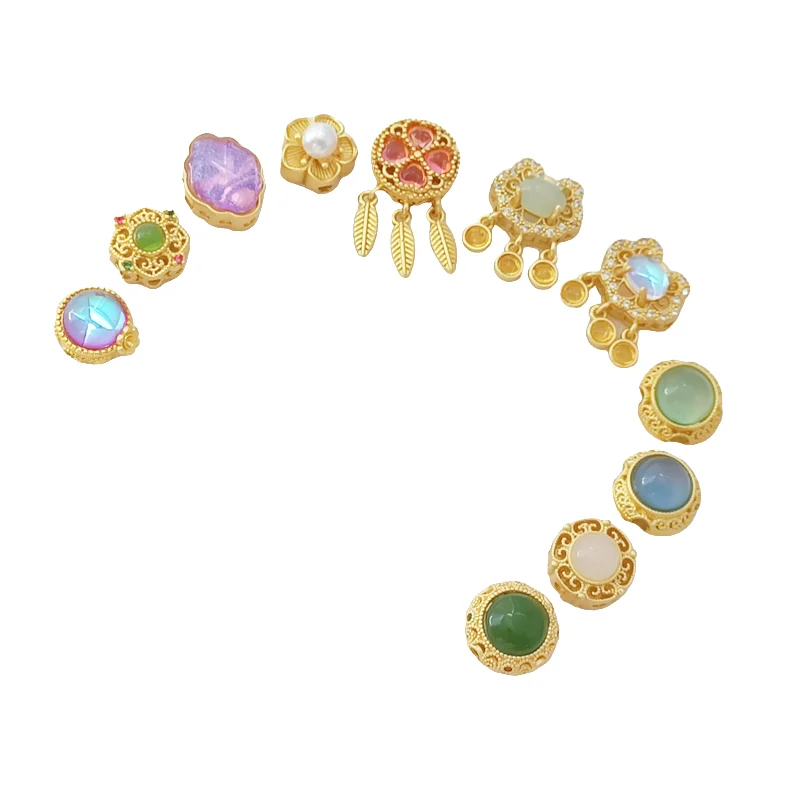 SUNNYCLUE 1 Scatola 8 Colori 8 Mm Perline Di Zirconi In Ottone