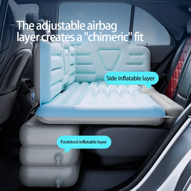 Car air bed suitable for many car rear rest mattress flocking back seat sleeping folding air mattress