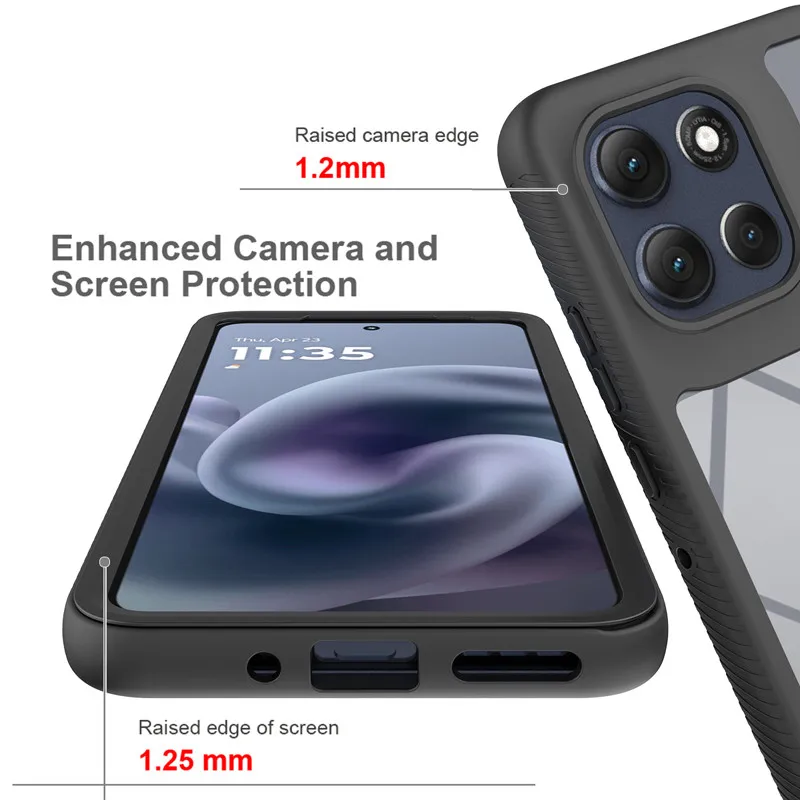 Shockproof Dual-Layer Transparent Back Cover Case