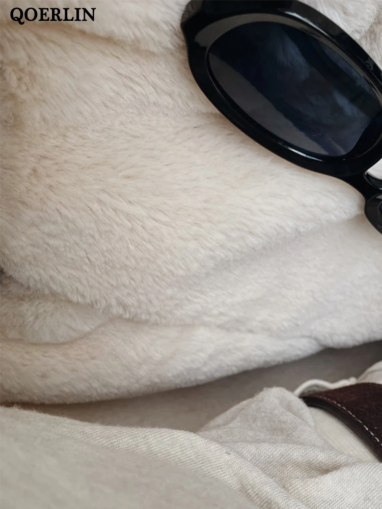 QOERLIN Leather Long Trench Women Winter Fur Liner Keep Warm PU Overcoat 2022 New Single-Breasted Jacket Pockets Button Up Coat