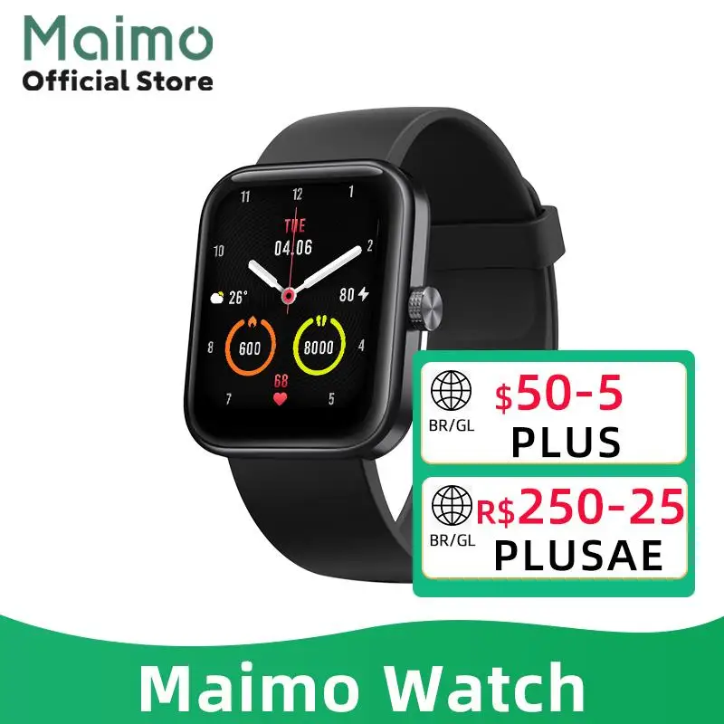 

Смарт-часы Maimo, 1,69 дюйма, пульсометр, Alexa Voice, 10 дней без подзарядки