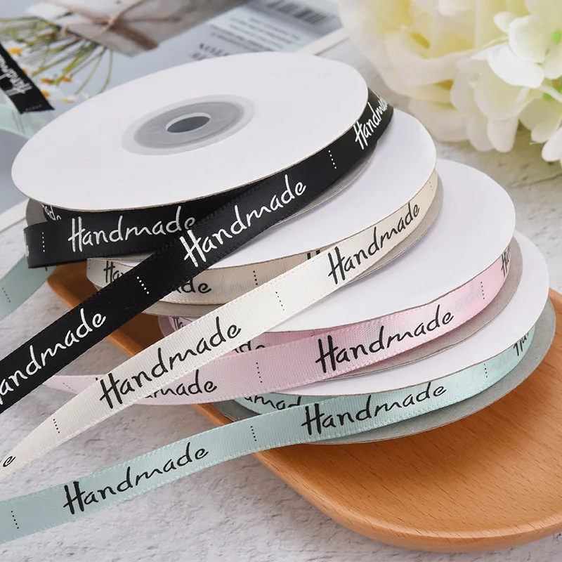 Polyester Ribbon 25 Yards 3/8'' (10mm) Handmade Design For Bow Craft Wedding Party DIY Decoration Gift Packaging Accessories