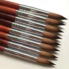 Big Size Round Sharp 1pcs 10#12#14#16#18#20#22#24 Kolinsky Sable Drawing Acrylic Nail Art Brush Red Wood Crystal Manicure Salon 2