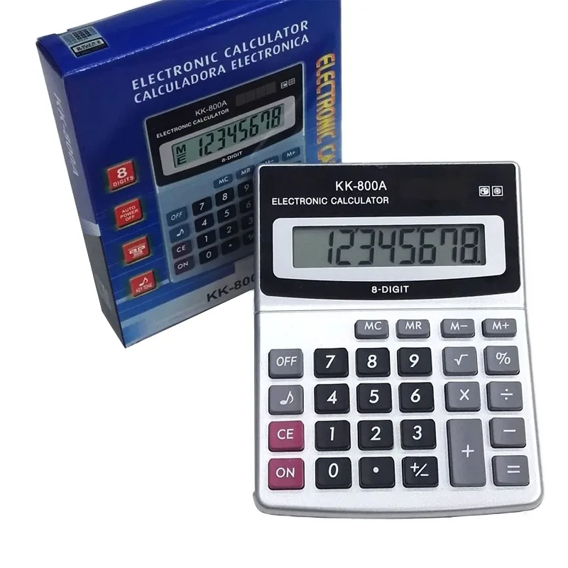 Electronic Solar Basic Mini Calculator 8-Digit Dual Power for Office and School