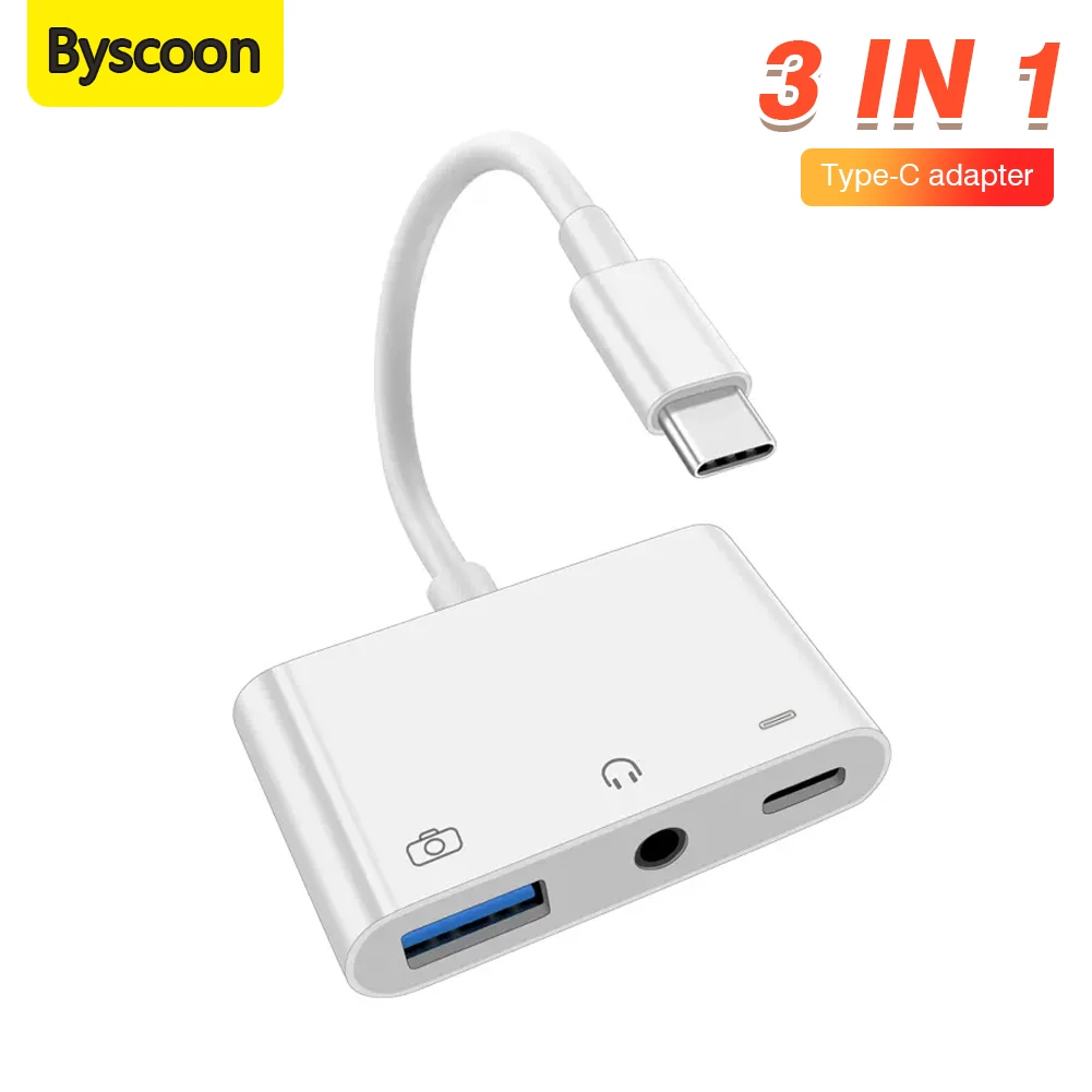 3 IN 1 Type C to USB 3.0 PD fast Charge Data Transmission 3.5mm OTG Adapter Converter Usb To Type C Adapter Otg Adapter Usb To 3.5mm Adapter Type C To 3.5mm Adapter Type C Aux Adapter Type C Adapter Type C To Aux Adapter 3.5mm Audio Adapter Charging Cable Adapter Charger Power Adapter for iPhone 15 headset Samsung
