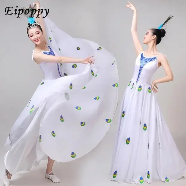 

New Peacock Dance Large Swing Skirt Adult Performance Wear Dai Opening Dance Performance Dancing Dress