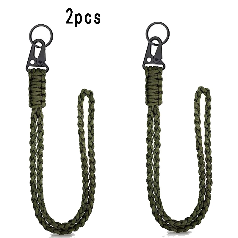 Heavy Duty Braided Paracord Safety Lanyard with Carabiner Clip