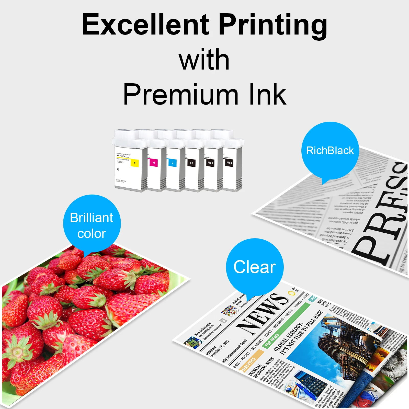 PFI-102 PFI102 PFI 102 Compatible Pigment Ink Cartridge For Canon iPF500 iPF510 iPF600 iPF605 iPF610 iPF700 With Ink And Chip