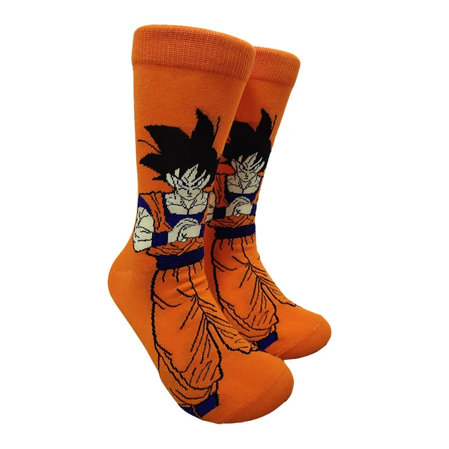 Dragon ball son goku anime meias dos homens dos desenhos animados hip hop  imprimir skate meias personalidade casual algodão meia longa respirável -  AliExpress