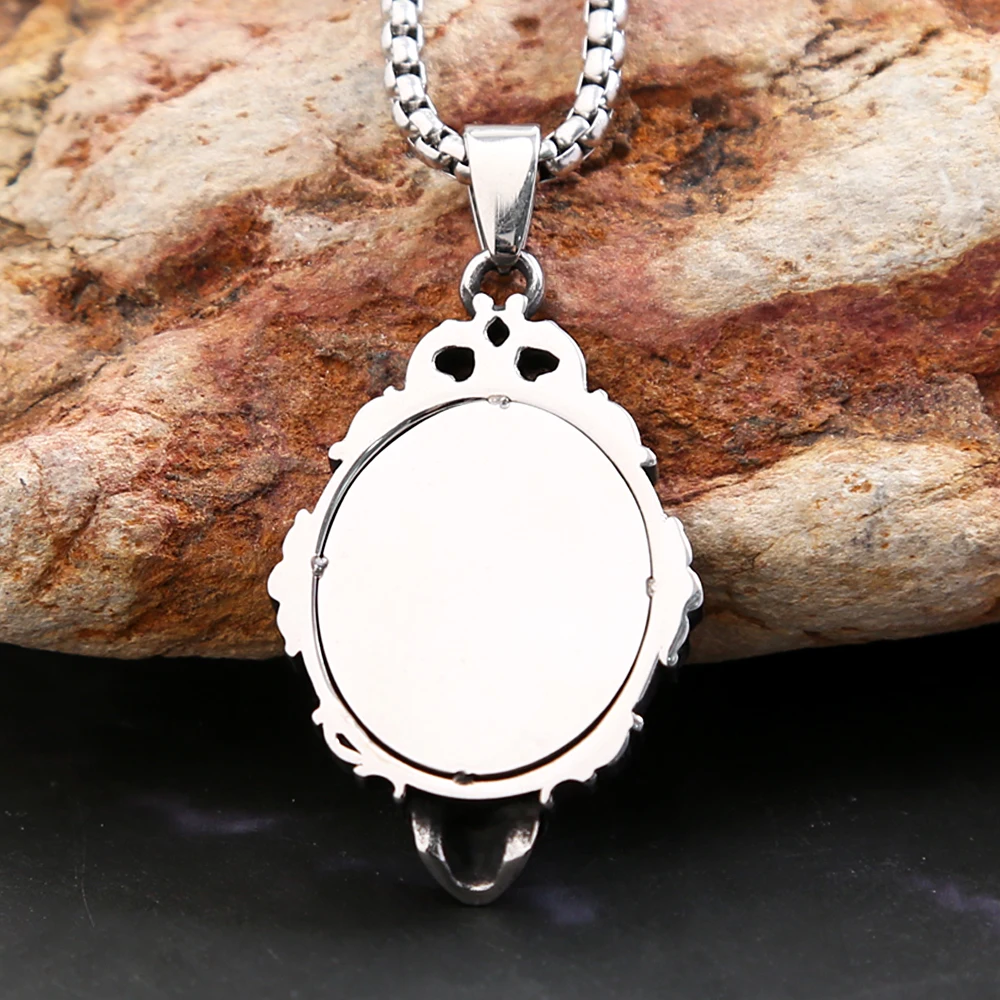 Fashion Vintage Skull Magic Mirror Pendant Necklace For Men