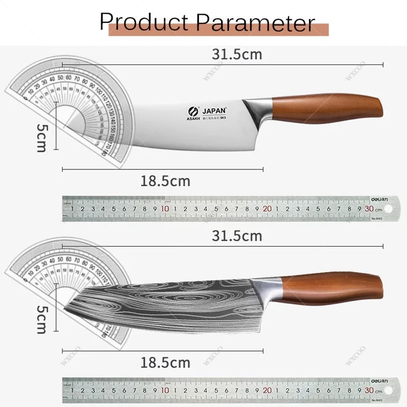 Japanese Kitchen Knives Stainless Steel Fish Fillet Meat Cleaver Chef Knife Sushi Knife Slicing Santoku Knife Cooking Tools