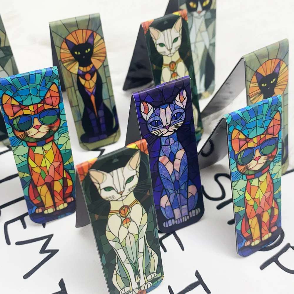 Cat Magnetic Bookmarks 5pcs School Stationery Reading Pages Books Annotated DIY Aesthetic Creative