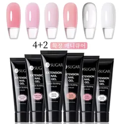 UR SUGAR 6Pcs Nail Extension Gel Set - Soak Off UV LED Acrylic Gel Polish in White, Clear, and Nude Shades (49154-7)