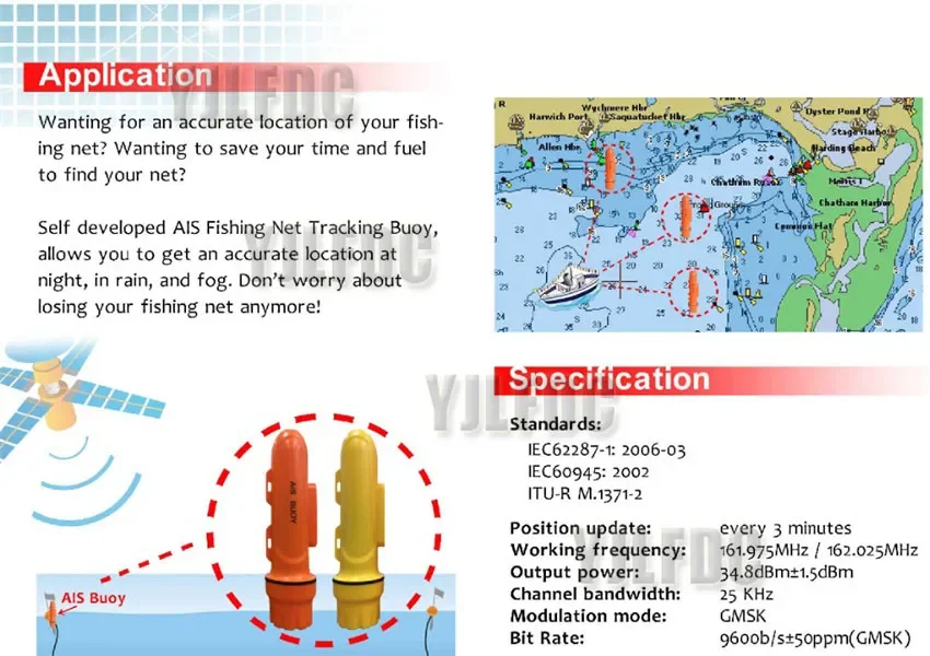 HAB-120 Marine Boat AIS Fishing Net Tracking Buoy Locator Fishing Beacon EU Plug GPS Accessory IPX7 Waterproof