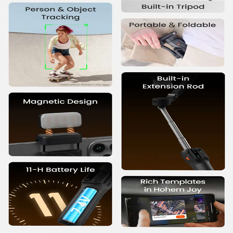 Hohem iSteady X3 Smartphone 3-Axis Gimbal with Remote Control Foldable Handheld Phone Stabilizer for iPhone/Samsung/Huawei/Pixel