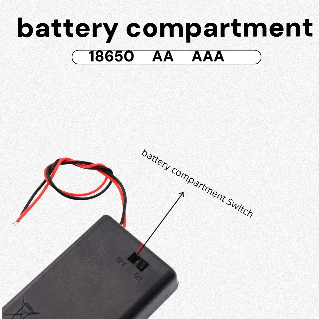 2개 AA 배터리 박스 18650 배터리 홀더 AAA 박스 AA 보관 케이스 스위치 포함 케이블 포함 1/2/3/4 슬롯 연결 블랙 레드 와이어