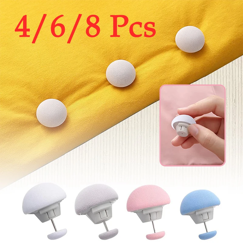 

4/6/8Pcs BedSheet Quilt Clip Non-Slip Mushroom Fix Holder Duvet Cover Blanket Textiles Fix Buckle Sheet Clips Closet Organizer