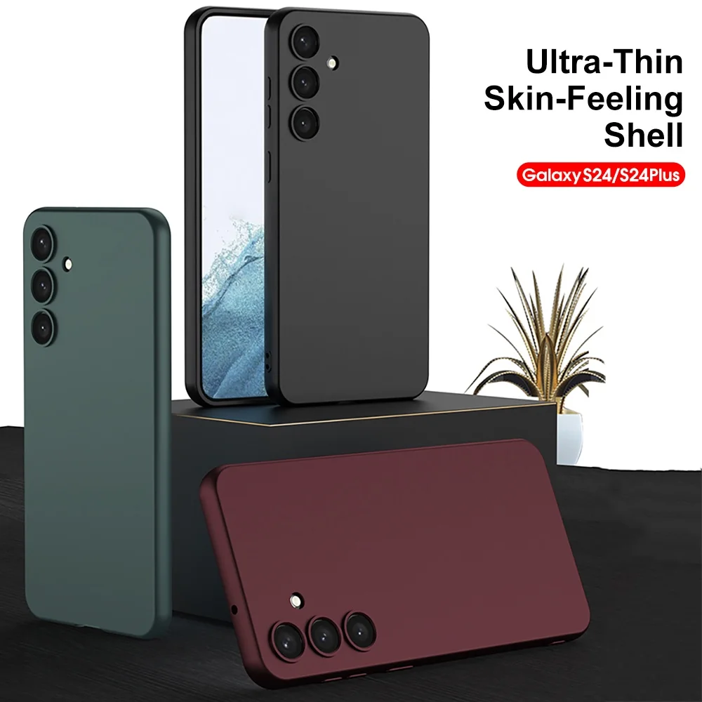 

Ultra Thin Skin-Feeling Soft TPU Matte Phone Case For Samsung Galaxy S24 Plus Ultra Shockproof Protective Back Cover