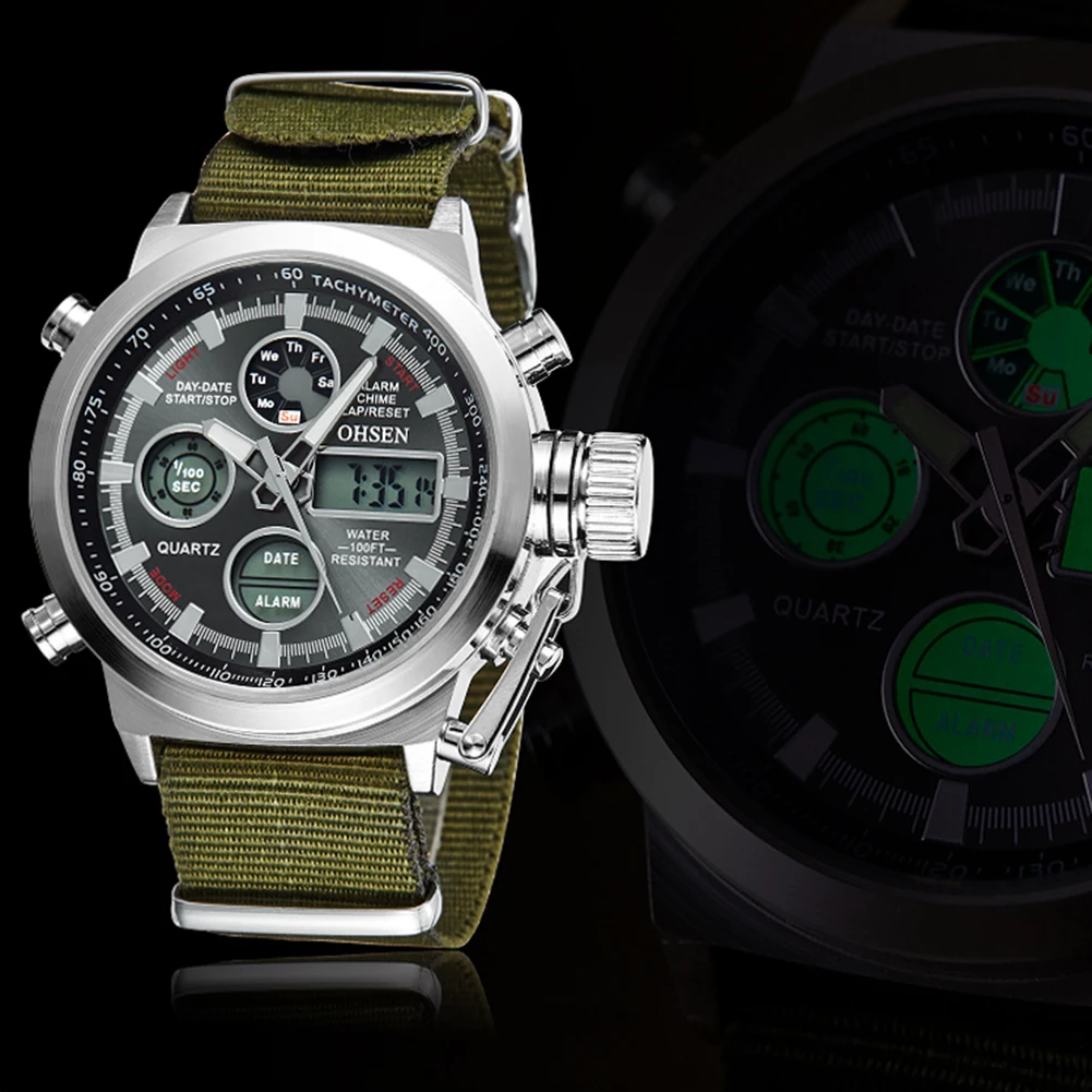 

Fashionable OHSEN Sports LED Watch with Canvas Watch Band
