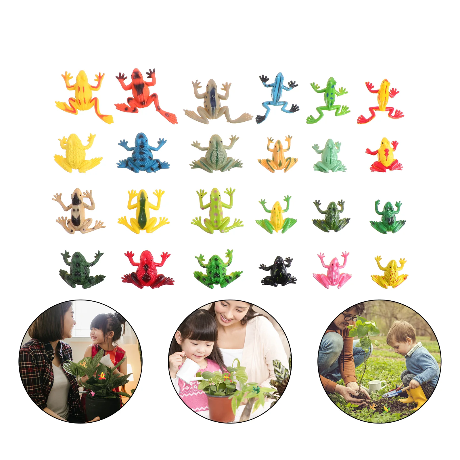 

24 Pcs Frog Little Model Child Infant Toys Statue Pvc Miniature Frogs Figurines
