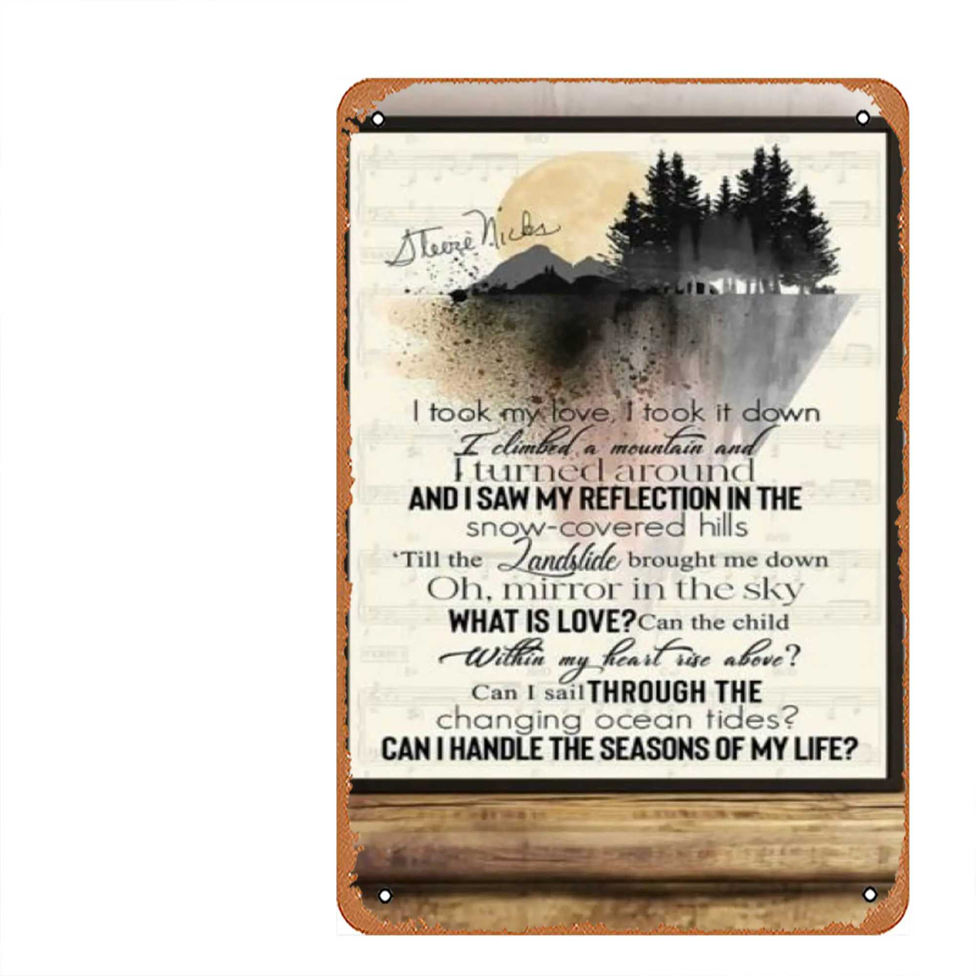 

Домашнее стеганое одеяло-атласный постер песни Landslide музыкальная лирика винтажный постер-портрет без рамки Забавный Ретро металлический жестяной si