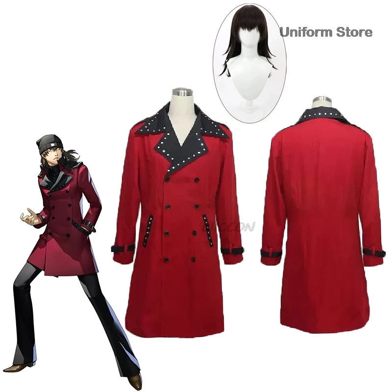 

Game Persona 3 Cosplay Anime Shin Megami Tensei cos Minato Arisato Junpei Iori Man school uniform Cosplay Costume cos wig coat