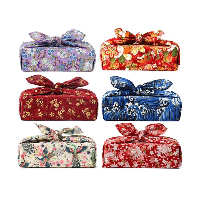 

Japanese Style Lunch Box Bento Packaging Cloth Furoshiki Handkerchief Travel Picnic Portable Festival Gift Teacup Wrapping Towel