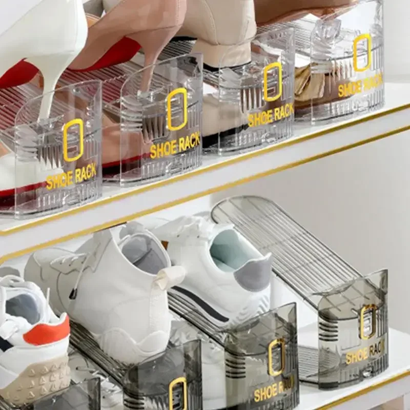 1/10Pcs Adjustable Shoe Organizer Footwear Support Slot Space Saving Cabinet Closet Stand Shoes Storage Rack Shoebox Hot Sale 2