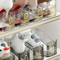 1/10Pcs Adjustable Shoe Organizer Footwear Support Slot Space Saving Cabinet Closet Stand Shoes Storage Rack Shoebox Hot Sale 2