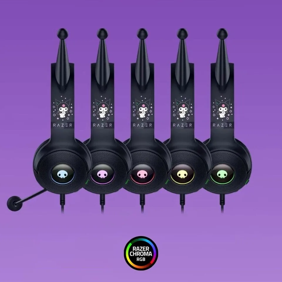Razer クロミ ヘッドセット kuromi ヘッドホン 海外限定 マイク付き Razer クロミ ヘッドセット kuromi ヘッドホン 海外限定 マイク