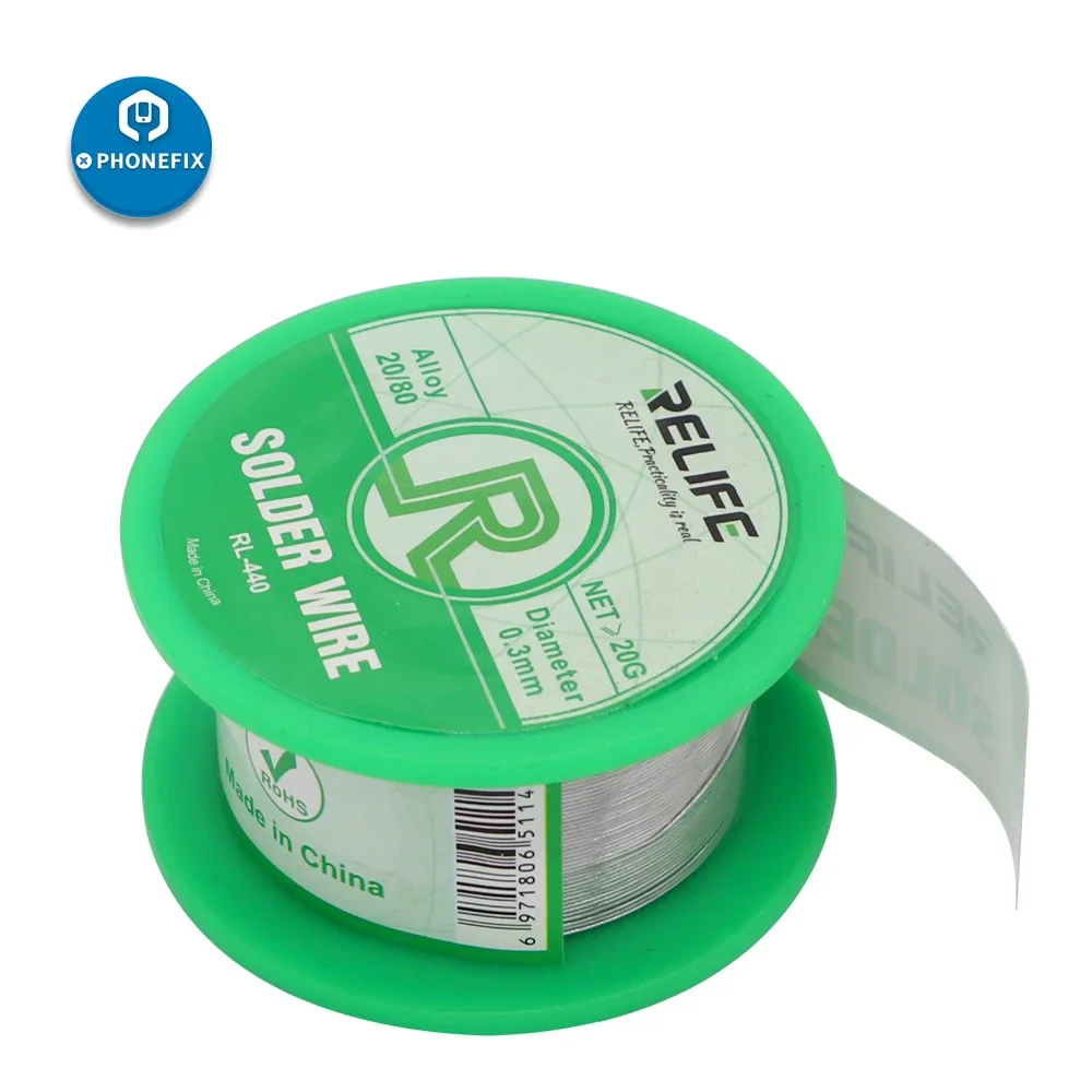 Soldering wire RELIFE 0.3/0.4/0.5/0.6mm Active Rosin Core Tin Wire 20g for Mobile Phone Motherboard BGA Welding Repair