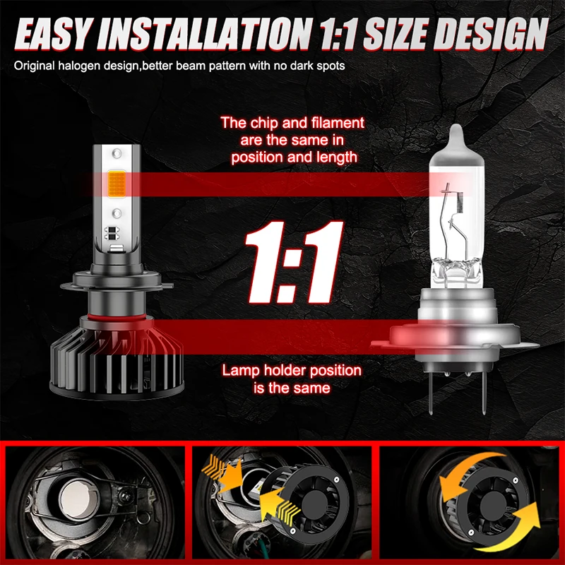 Dualvision 6500W H4 H7 LED Canbus H8 H11 9005 HB3 9006 HB4 Led Bulbs Automobile Kit 12V Turbo Fog Lamps 24V 4300K 5000K 6300K 4