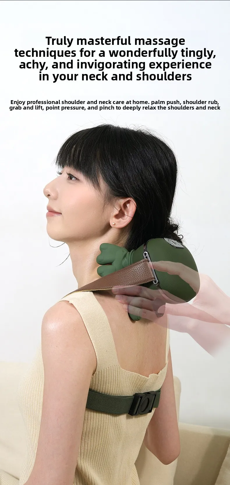 Oreiller de massage pour la nuque avec fonction chauffante_voghion.com