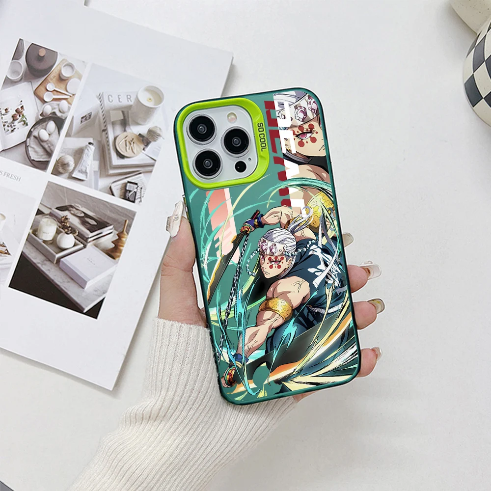Funda de teléfono de Anime Demon Slayer para iPhone, cubierta trasera a prueba de golpes, mate caramelo, lo último de Japón, 15, 14, 13, 12, 11 Pro Max, XR, XSMAX, 7 Plus